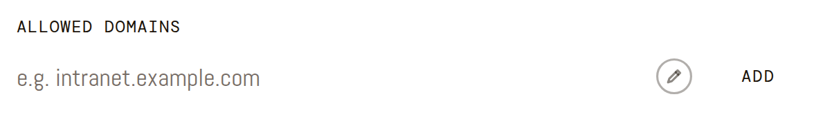 Allowed domains