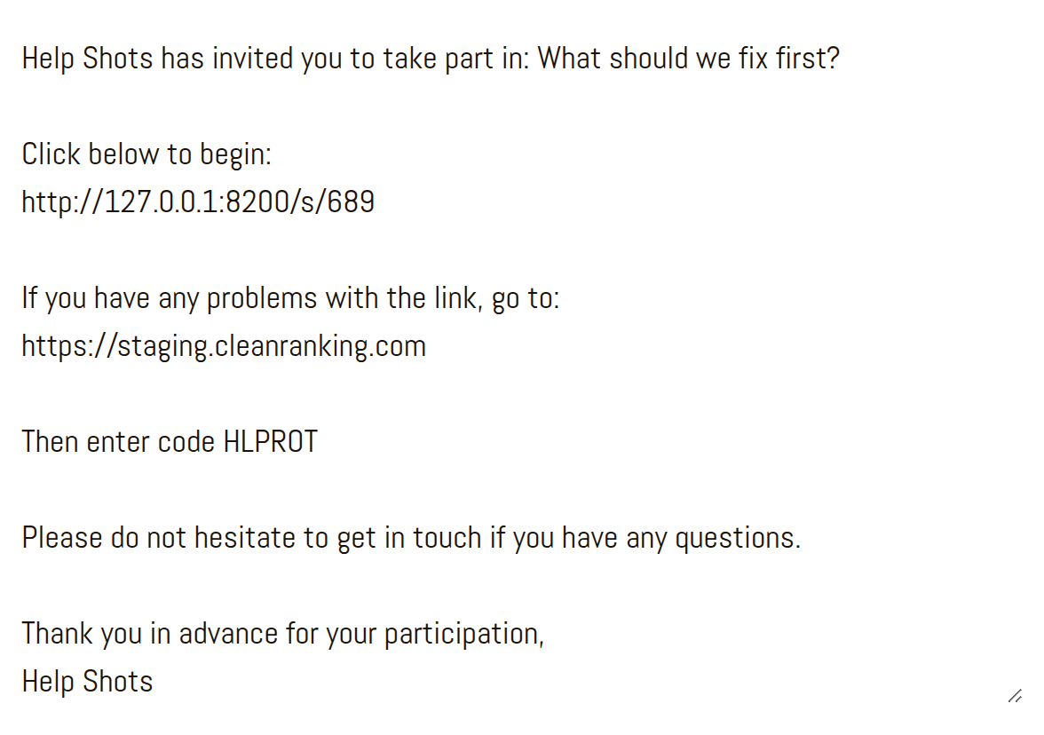 Invitation Email