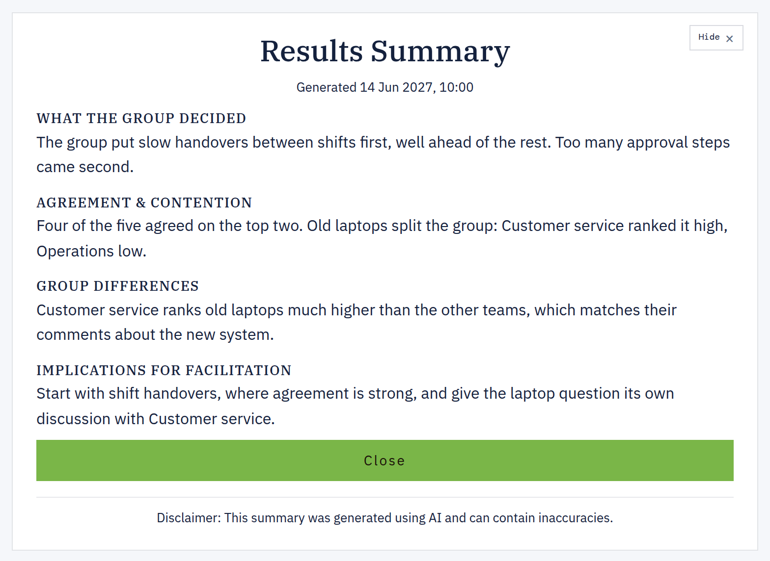 Results Summary
