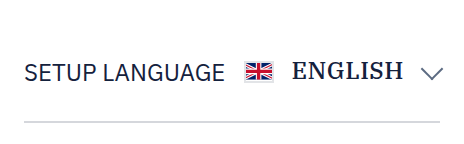 Setup Language
